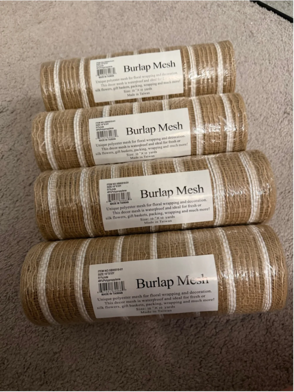 Burlap Mesh Floral Decor 10